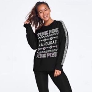 Victoria's Secret Pink Black Long Sleeve Shirt